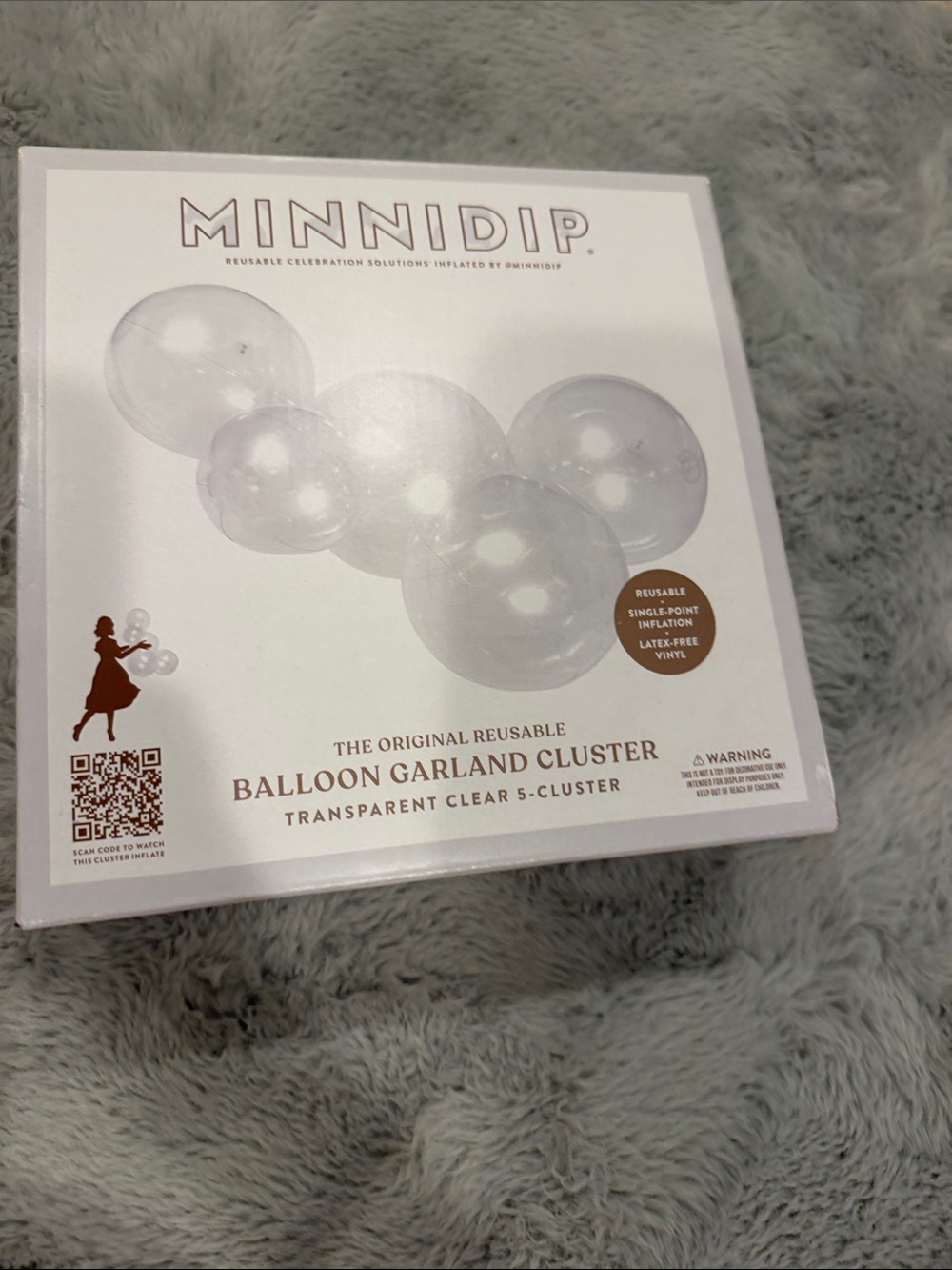 Minnidip Transparent Clear Balloon Garland Cluster - Reusable 5-Balloon Set